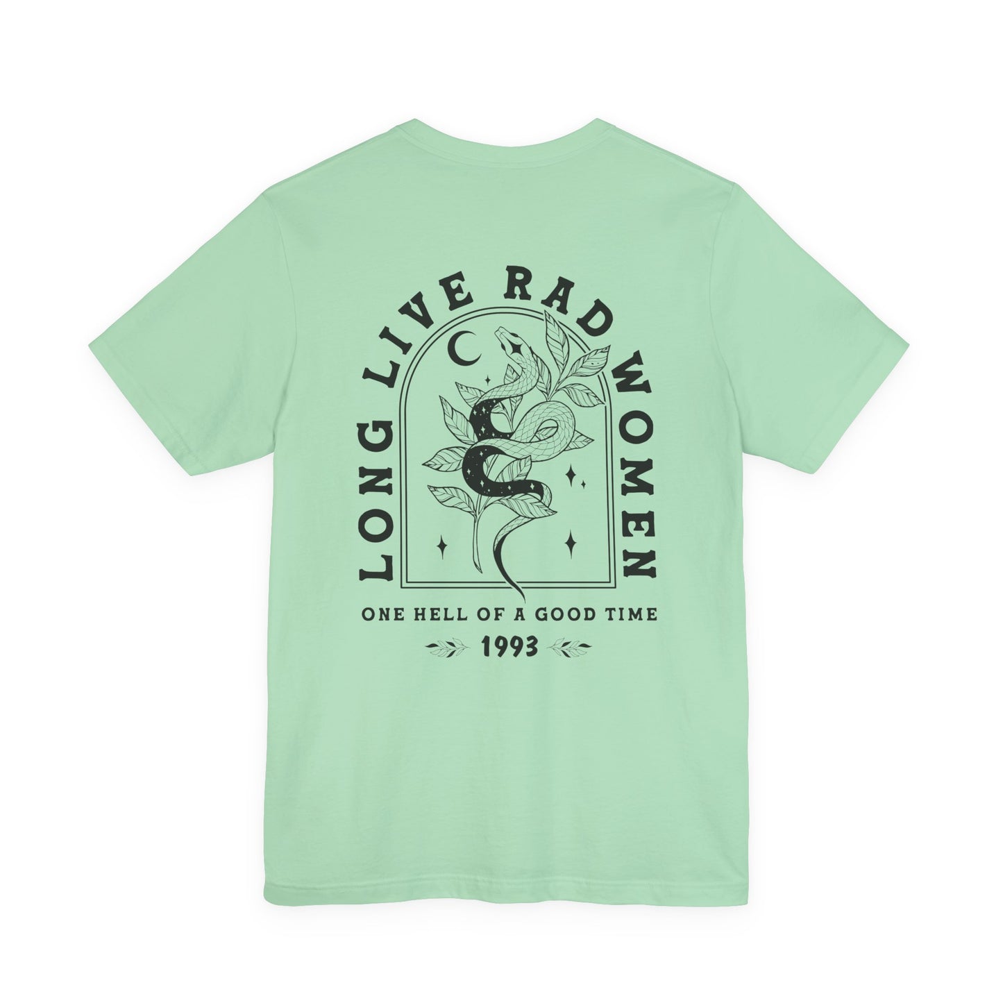 Long Live Rad Women Graphic Tee | Bella+Canvas Snake Moon T-Shirt
