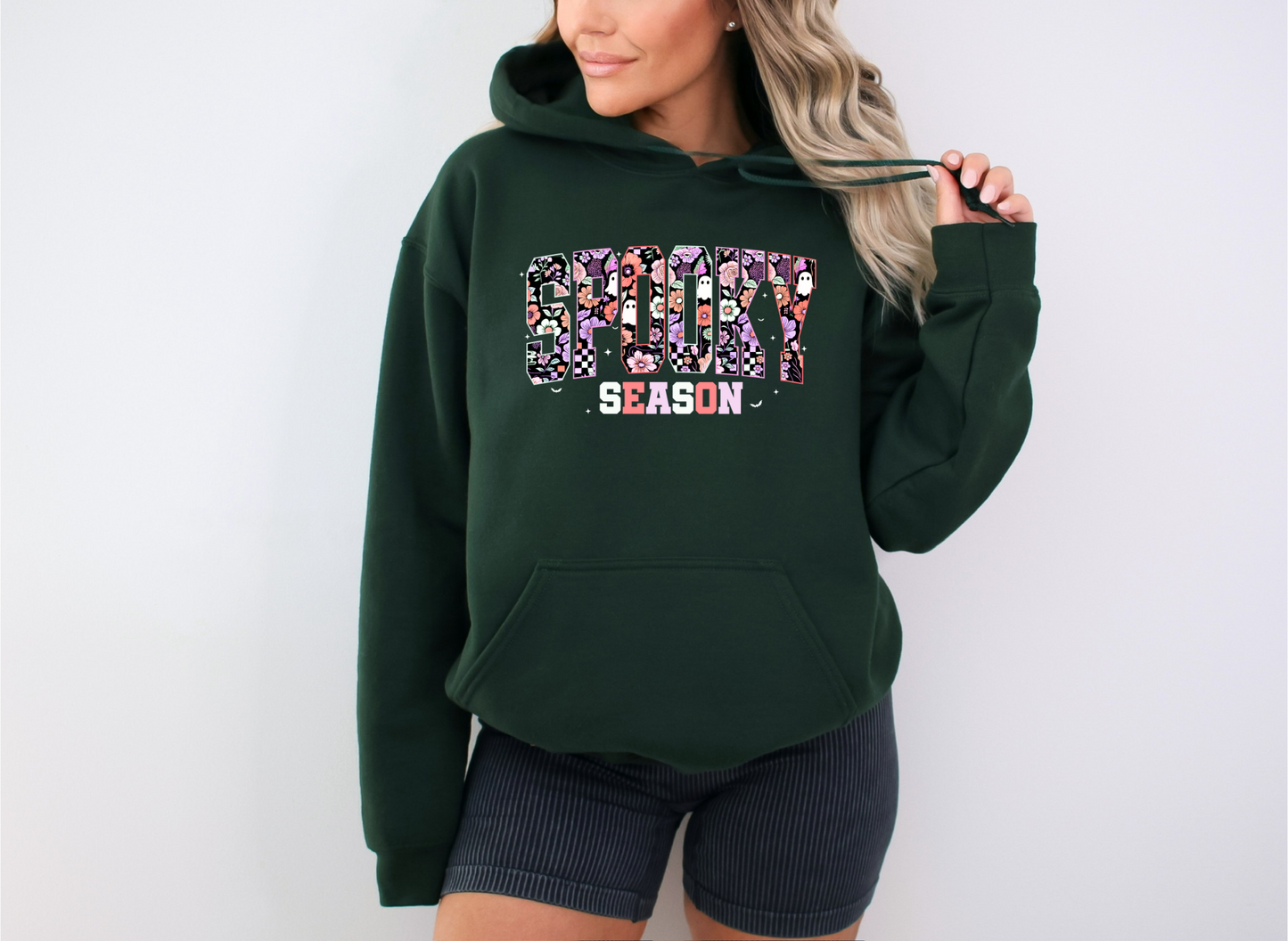 Spooky Season Halloween Hoodie β Oversized Fall Sweatshirt, Cute Ghost Print, Cozy Pullover