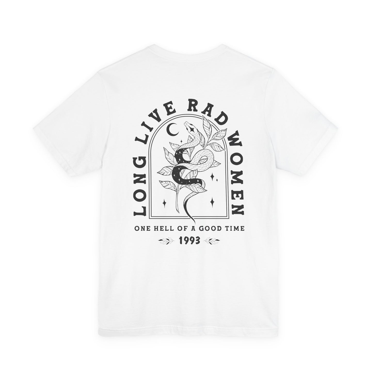 Long Live Rad Women Graphic Tee | Bella+Canvas Snake Moon T-Shirt