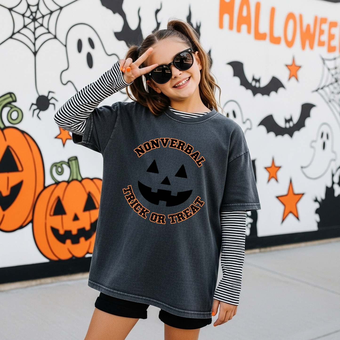 Nonverbal Trick or Treat Kids Tee