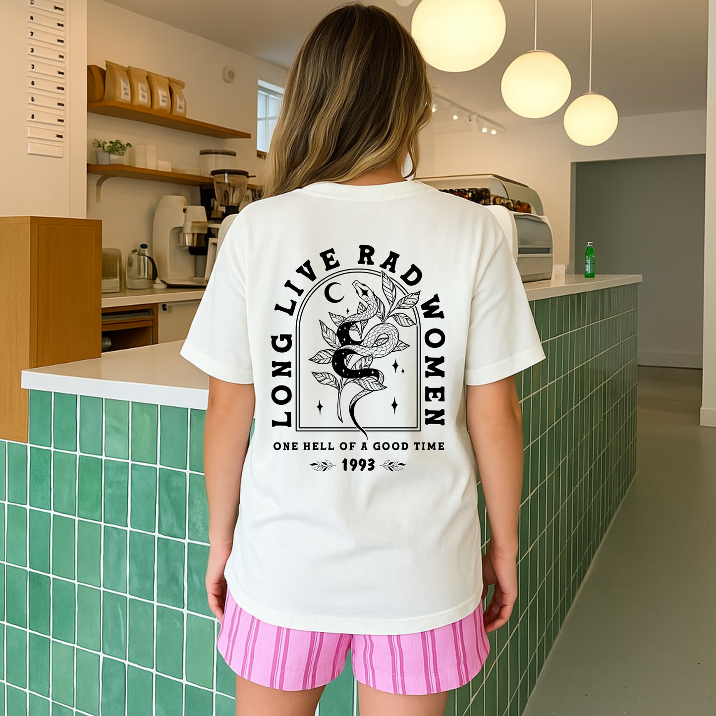 Long Live Rad Women Graphic Tee | Bella+Canvas Snake Moon T-Shirt