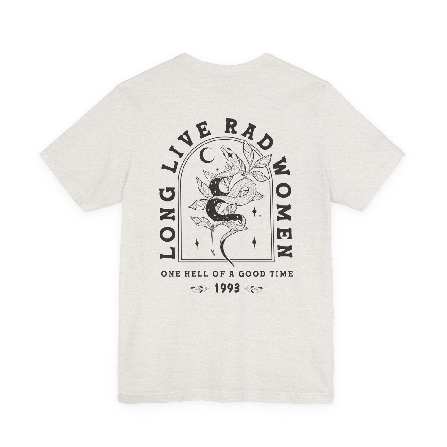 Long Live Rad Women Graphic Tee | Bella+Canvas Snake Moon T-Shirt