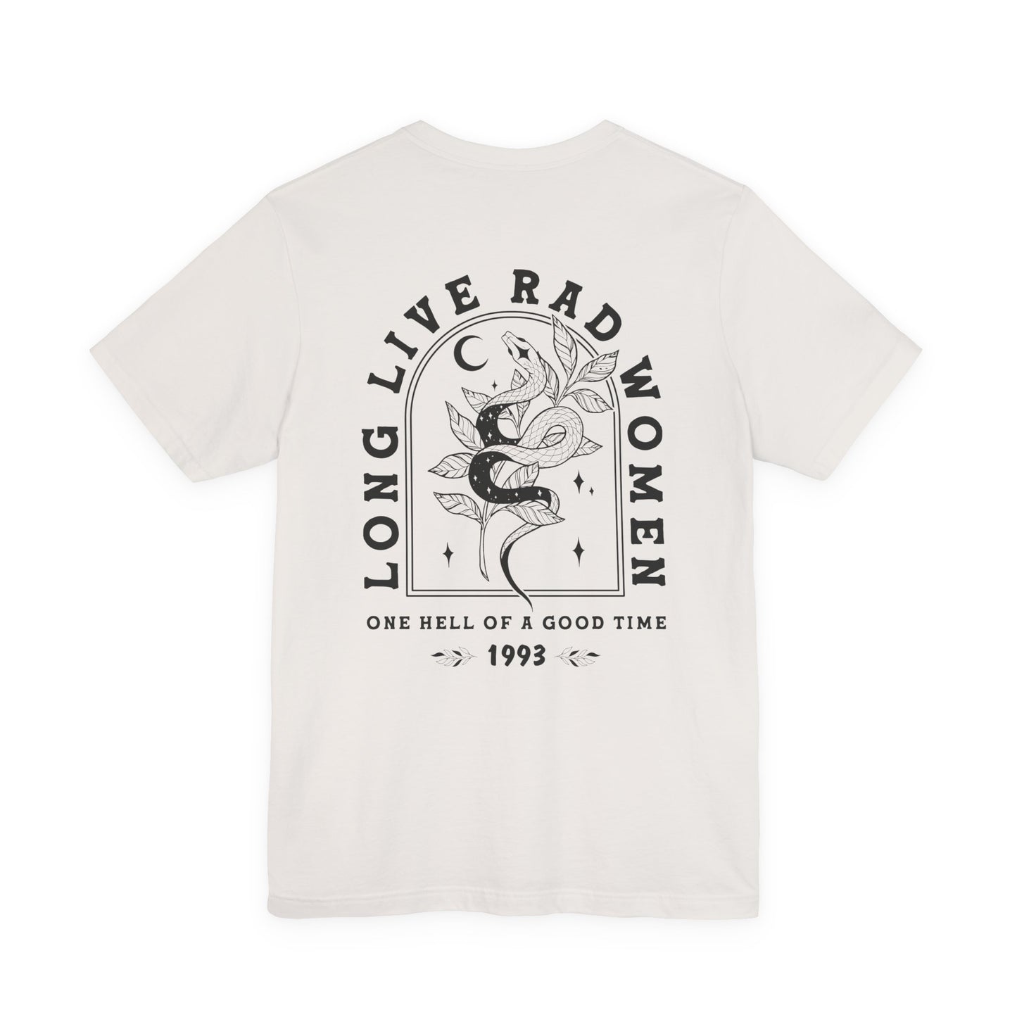 Long Live Rad Women Graphic Tee | Bella+Canvas Snake Moon T-Shirt