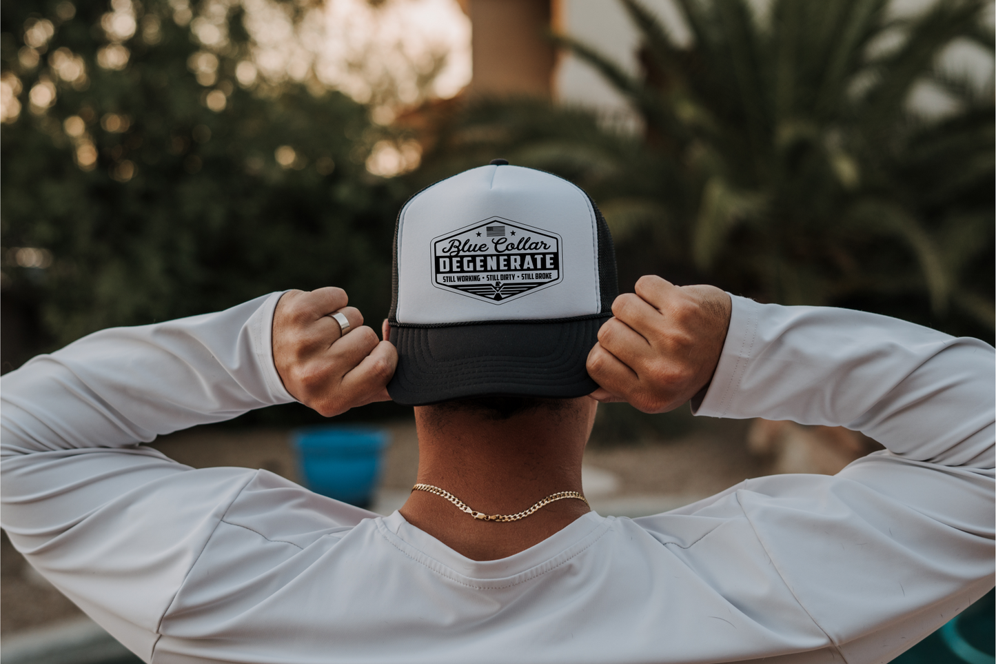 Blue Collar Degenerate Trucker Hat