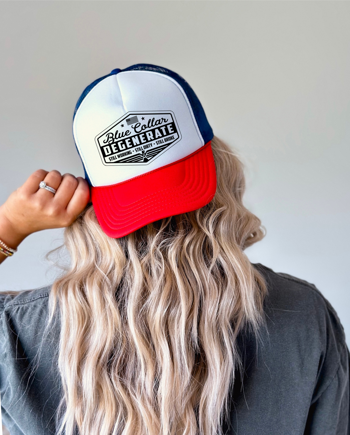 Blue Collar Degenerate Trucker Hat