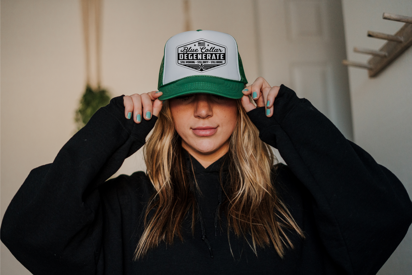 Blue Collar Degenerate Trucker Hat