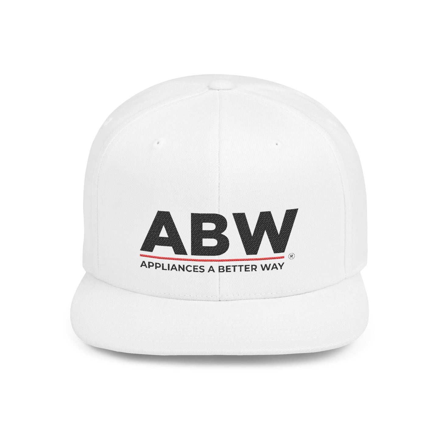 ABW Logo Flat Bill Snapback Hat — 'Appliances A Better Way' Embroidered Cap