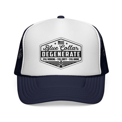 Blue Collar Degenerate Trucker Hat, Otto Trucker Cap, Funny Hats For Men, Adult Humor Gifts, Blue Collar Trucker Hats, Blue Collar Quote