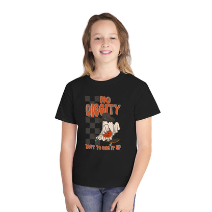 Kids No Diggity Halloween T-Shirt – Comfort Colors® Ghost Skateboard Graphic Tee
