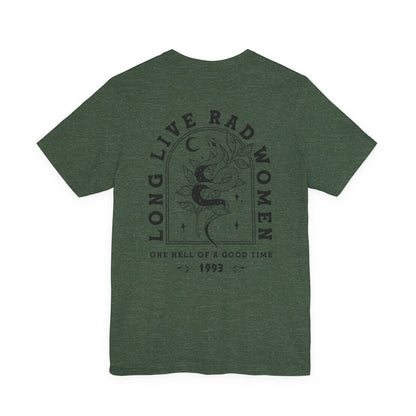 Long Live Rad Women Graphic Tee | Bella+Canvas Snake Moon T-Shirt