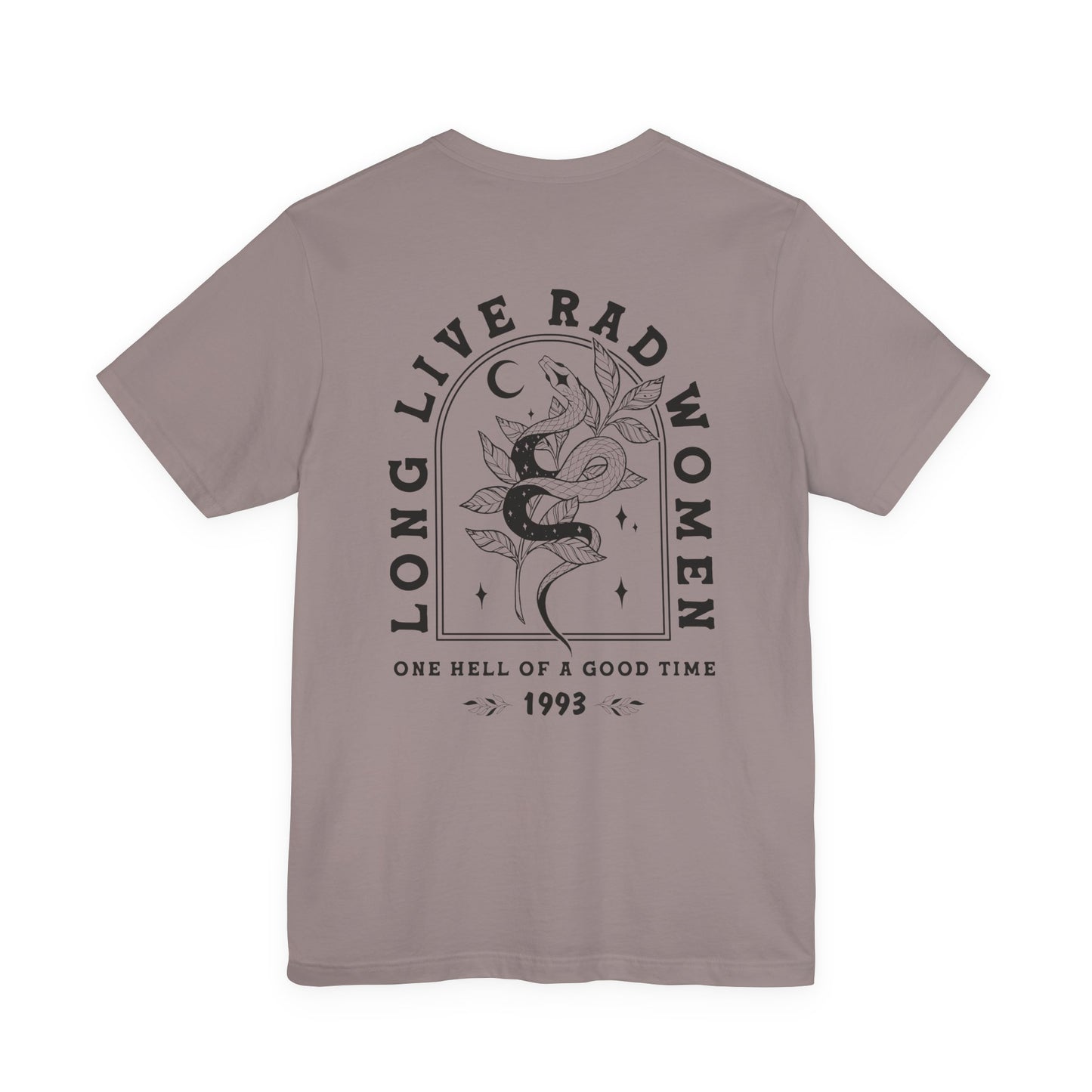Long Live Rad Women Graphic Tee | Bella+Canvas Snake Moon T-Shirt