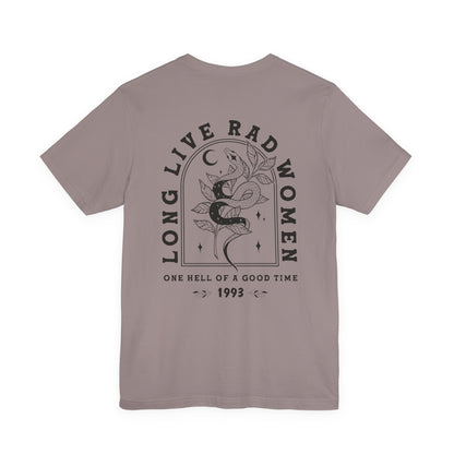 Long Live Rad Women Graphic Tee | Bella+Canvas Snake Moon T-Shirt
