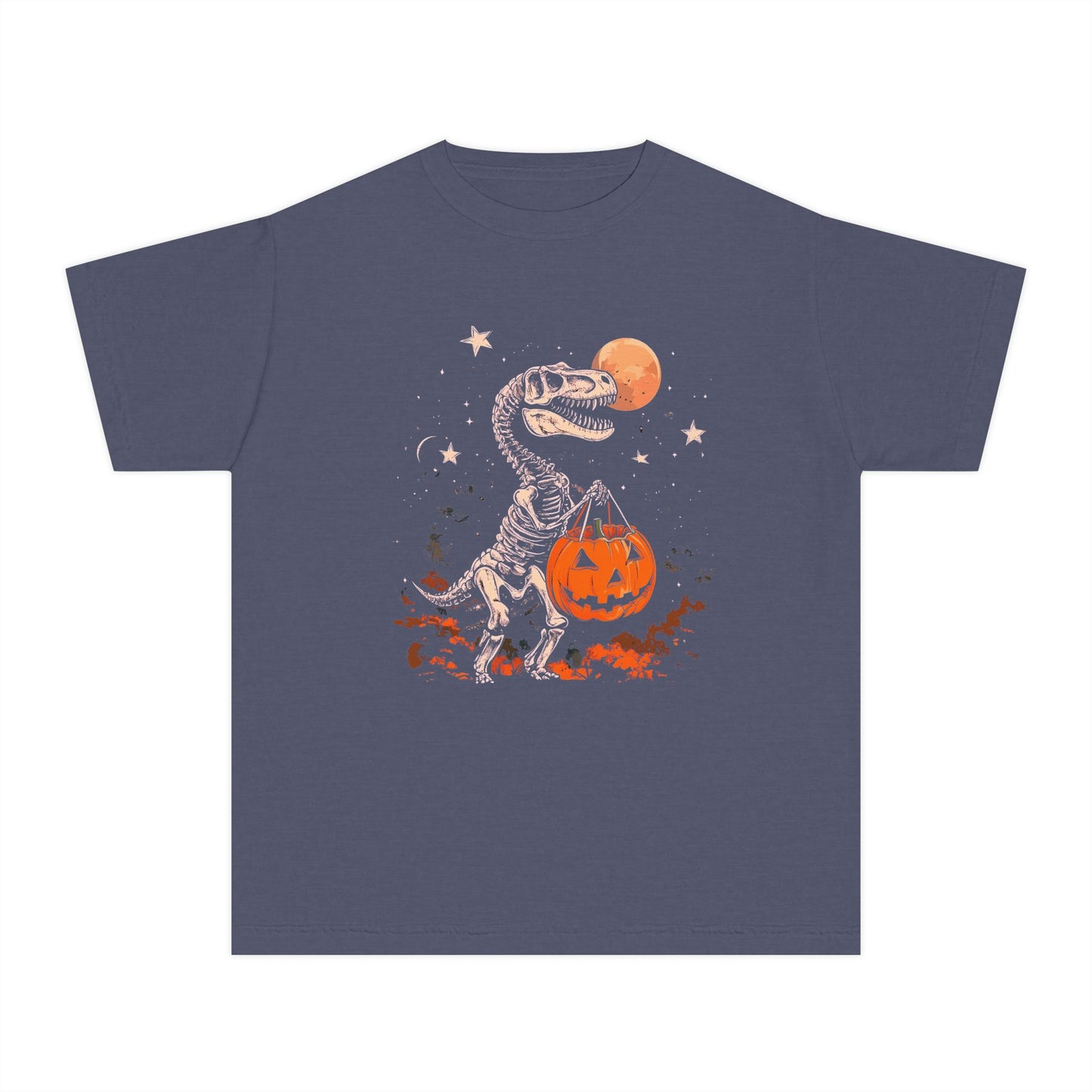 Dinosaur Halloween Youth Tee, Fun T-Shirt for Kids, Trick or Treat Kids Shirt, Spooky Kids Halloween Outfit, Dino Costume Tee