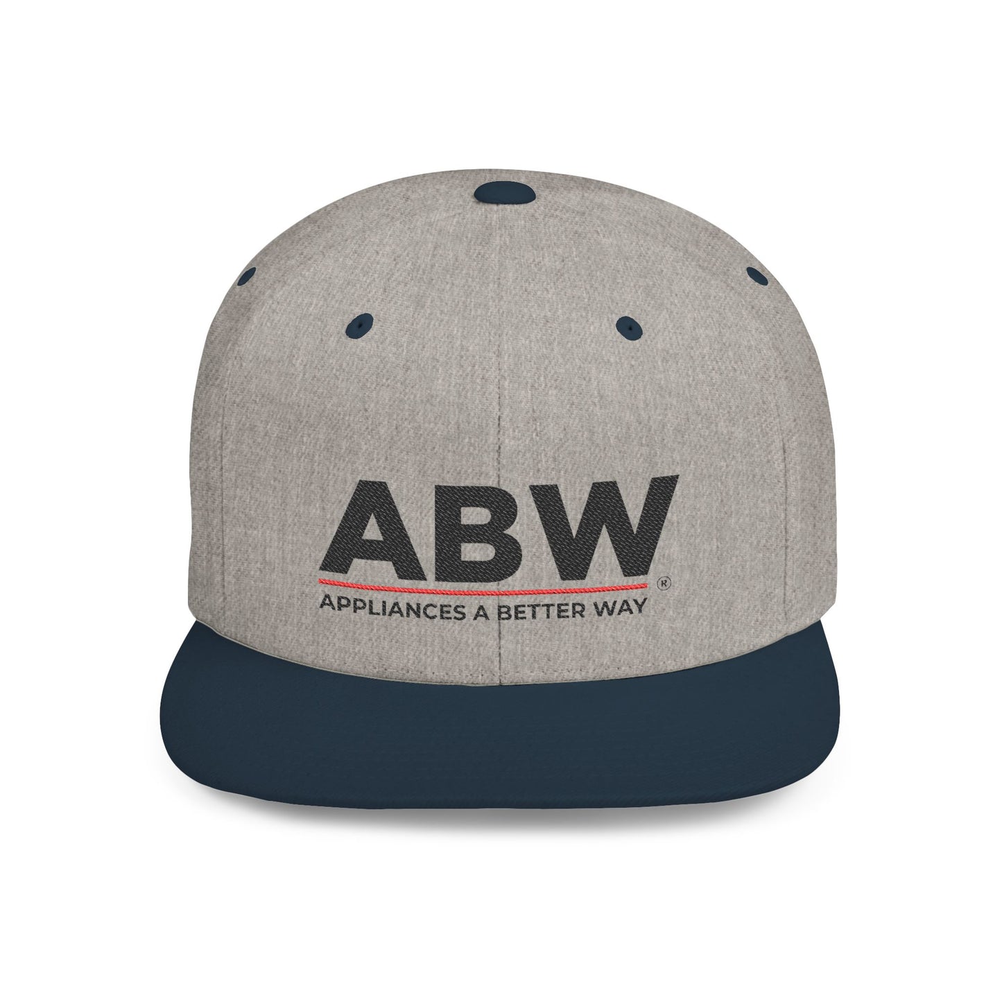 ABW Logo Flat Bill Snapback Hat — 'Appliances A Better Way' Embroidered Cap