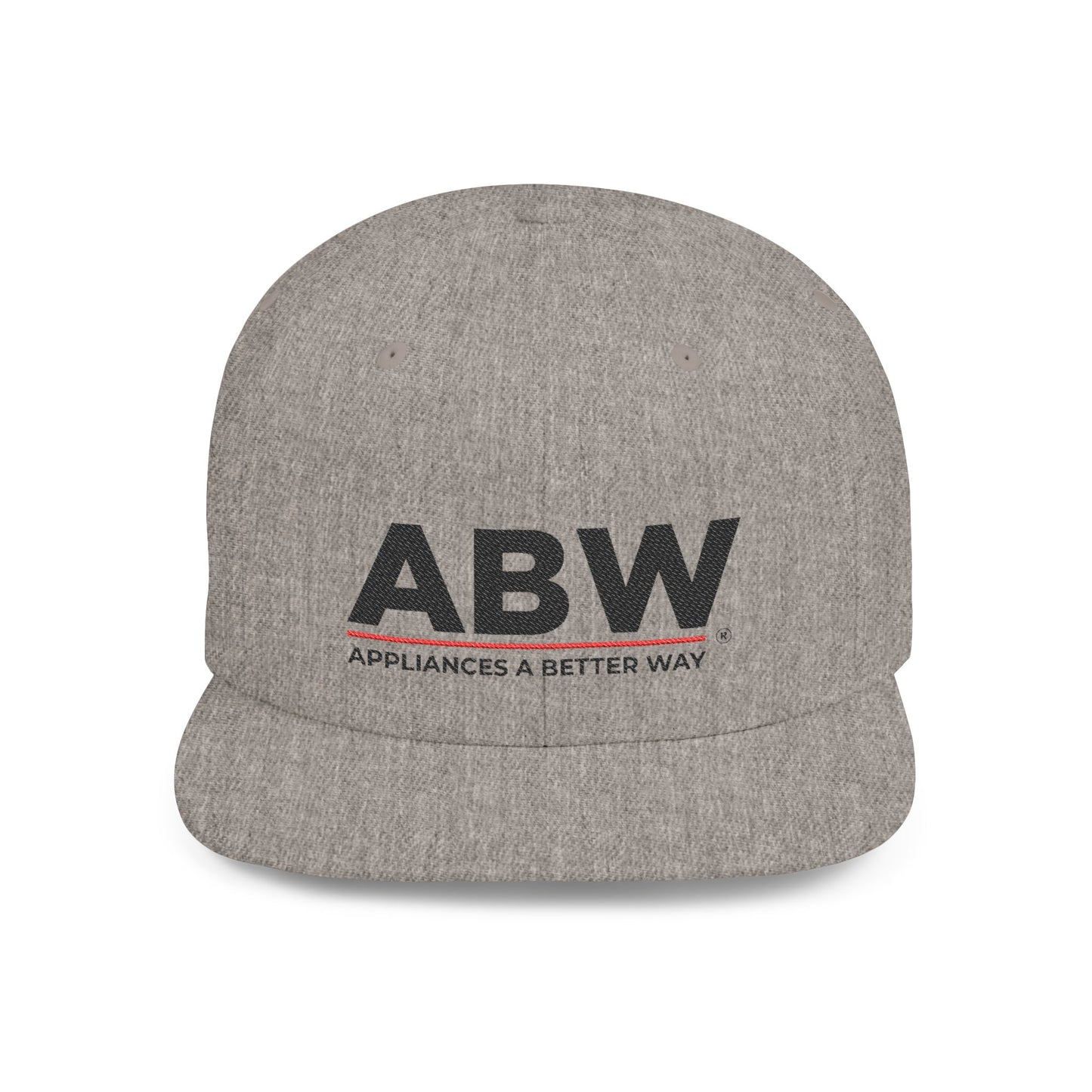 ABW Logo Flat Bill Snapback Hat — 'Appliances A Better Way' Embroidered Cap