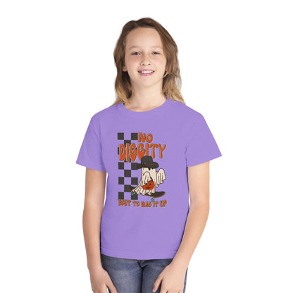 Kids No Diggity Halloween T-Shirt – Comfort Colors® Ghost Skateboard Graphic Tee