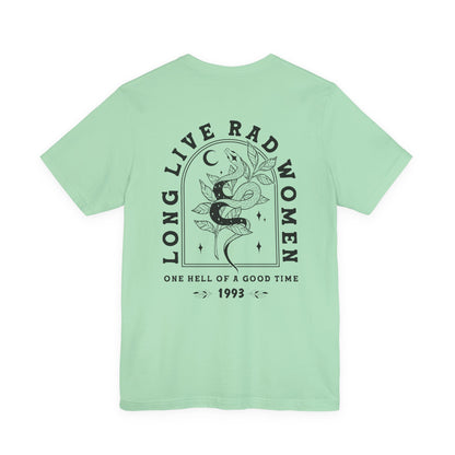 Long Live Rad Women Graphic Tee | Bella+Canvas Snake Moon T-Shirt
