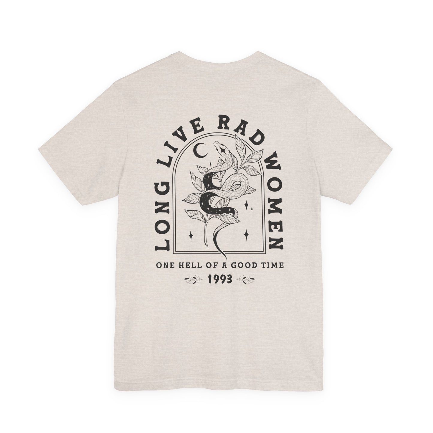 Long Live Rad Women Graphic Tee | Bella+Canvas Snake Moon T-Shirt