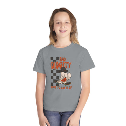 Kids No Diggity Halloween T-Shirt – Comfort Colors® Ghost Skateboard Graphic Tee