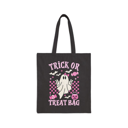 Kids Trick or Treat Bag | Halloween Candy Tote | Ghost Tote Bag | Reusable Halloween Bag for Kids