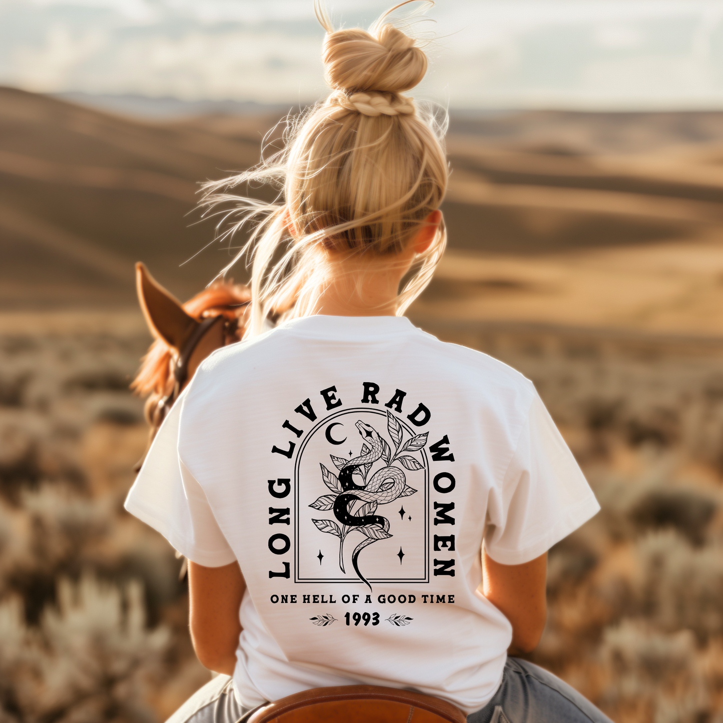 Long Live Rad Women Graphic Tee | Bella+Canvas Snake Moon T-Shirt