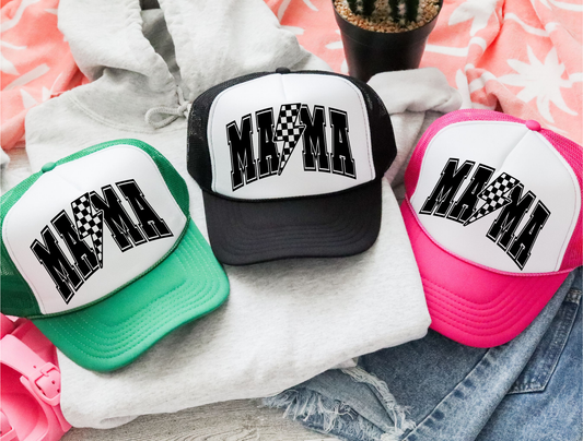 MAMA Retro Trucker Hat | Western Cowgirl Style | Cute Mom Life Baseball Cap | Perfect for Rodeo Days & Everyday Wear