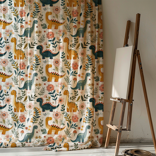 Dino Dreams 🦕 Kids Window Curtain
