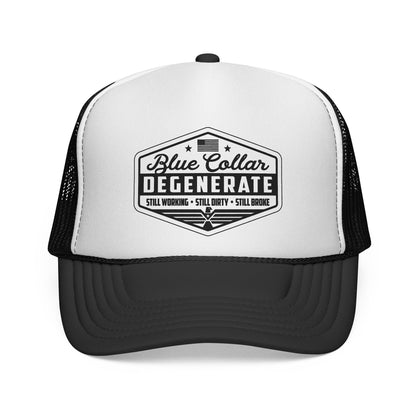 Blue Collar Degenerate Trucker Hat, Otto Trucker Cap, Funny Hats For Men, Adult Humor Gifts, Blue Collar Trucker Hats, Blue Collar Quote
