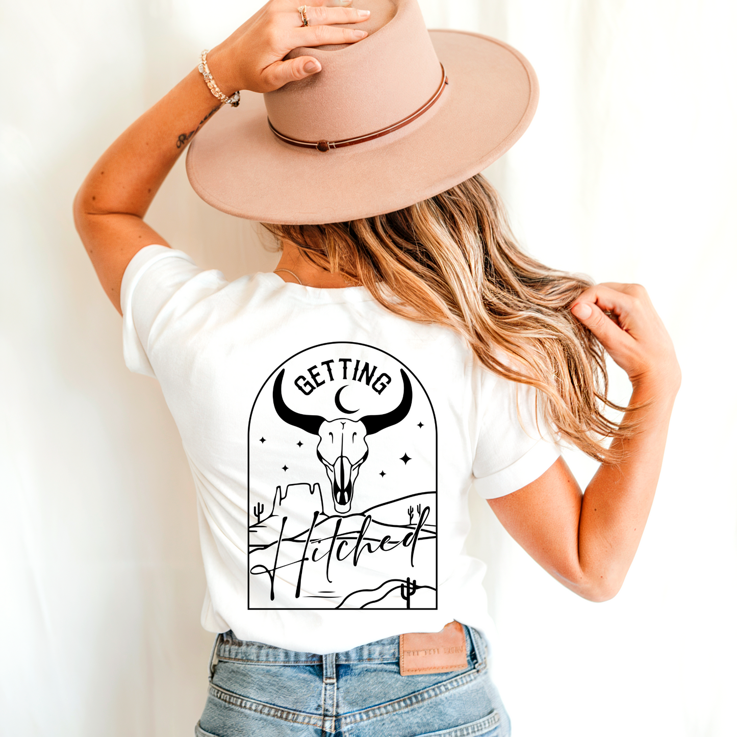 Getting Hitched Western Bride Tee