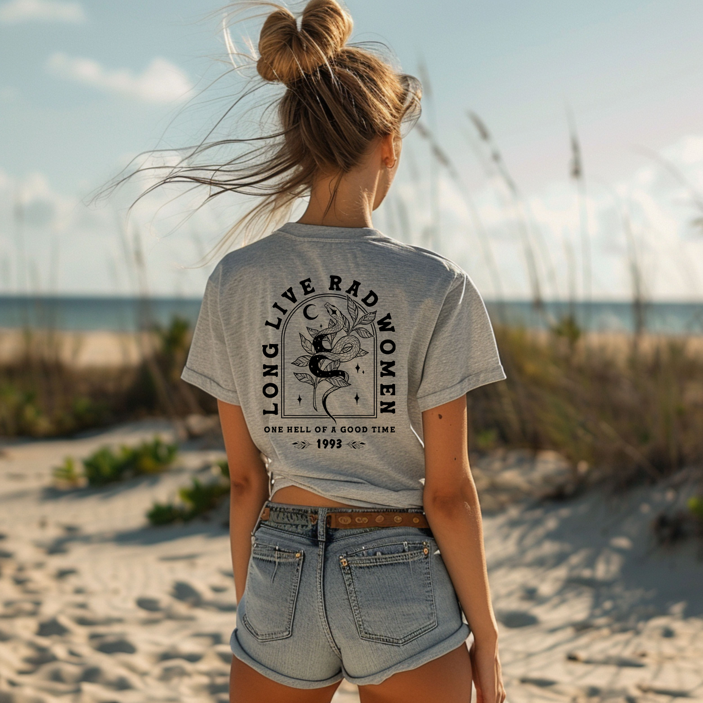 Long Live Rad Women Graphic Tee | Bella+Canvas Snake Moon T-Shirt