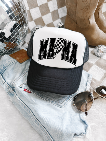 MAMA Retro Trucker Hat | Western Cowgirl Style | Cute Mom Life Baseball Cap | Perfect for Rodeo Days & Everyday Wear