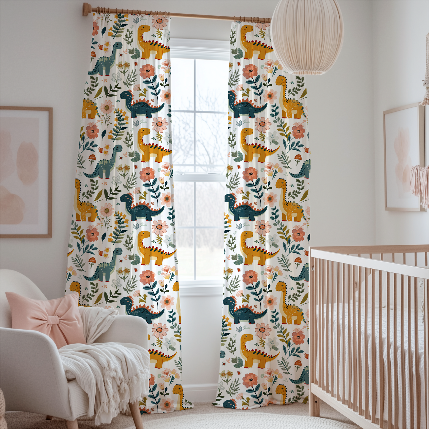 Dino Dreams 🦕 Kids Window Curtain