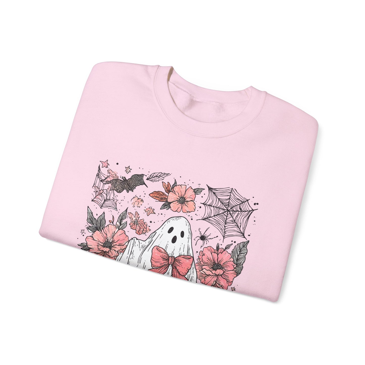 Halloween Ghost Sweatshirt - Cozy Unisex Crewneck with Pumpkins, Perfect for Fall, Ghost Lovers, Autumn Apparel, Spooky Season