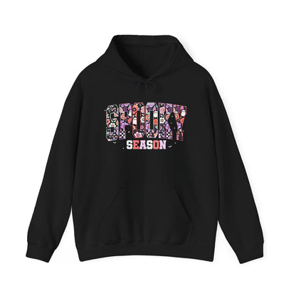 Spooky Season Halloween Hoodie – Oversized Fall Sweatshirt, Cute Ghost Print, Cozy Pullover