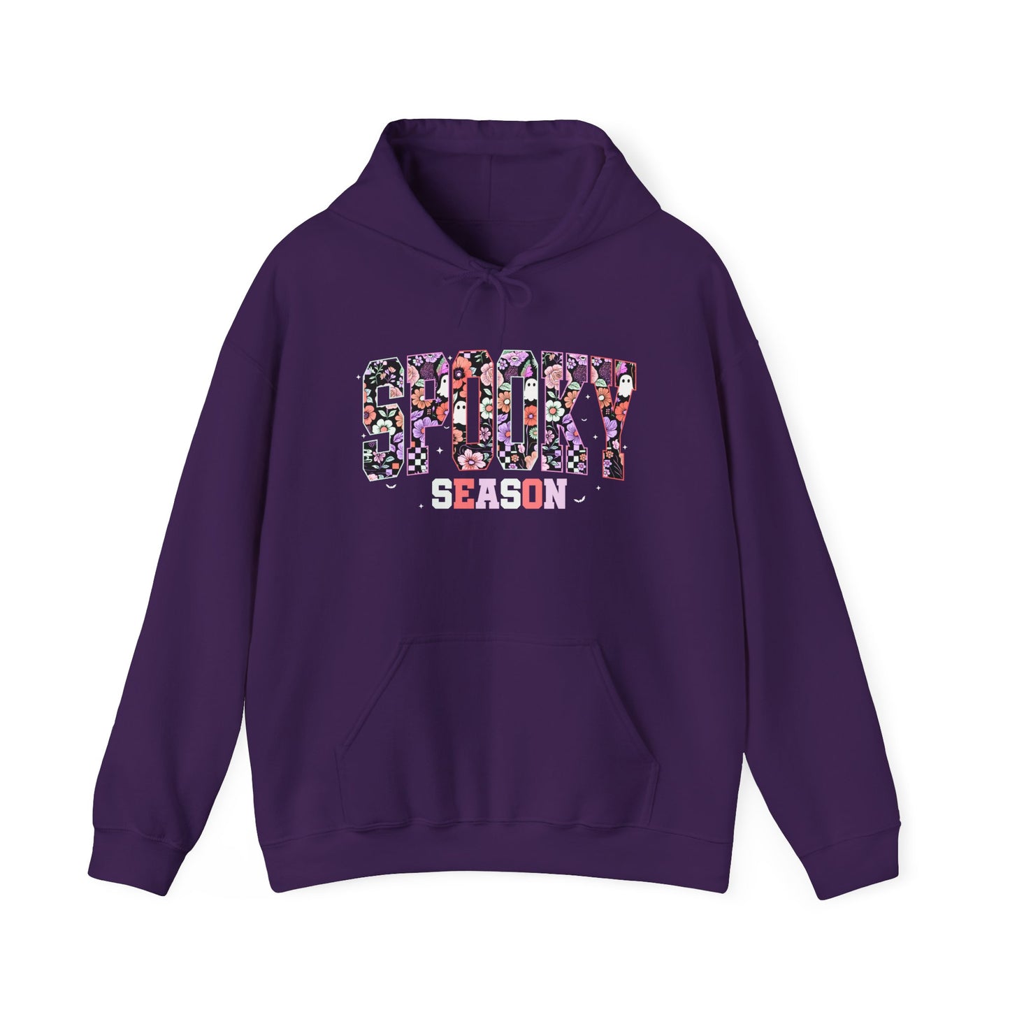 Spooky Season Halloween Hoodie – Oversized Fall Sweatshirt, Cute Ghost Print, Cozy Pullover