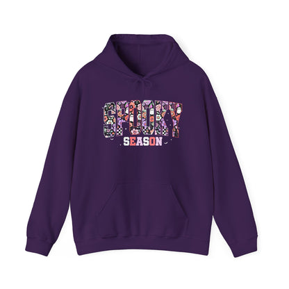 Spooky Season Halloween Hoodie – Oversized Fall Sweatshirt, Cute Ghost Print, Cozy Pullover