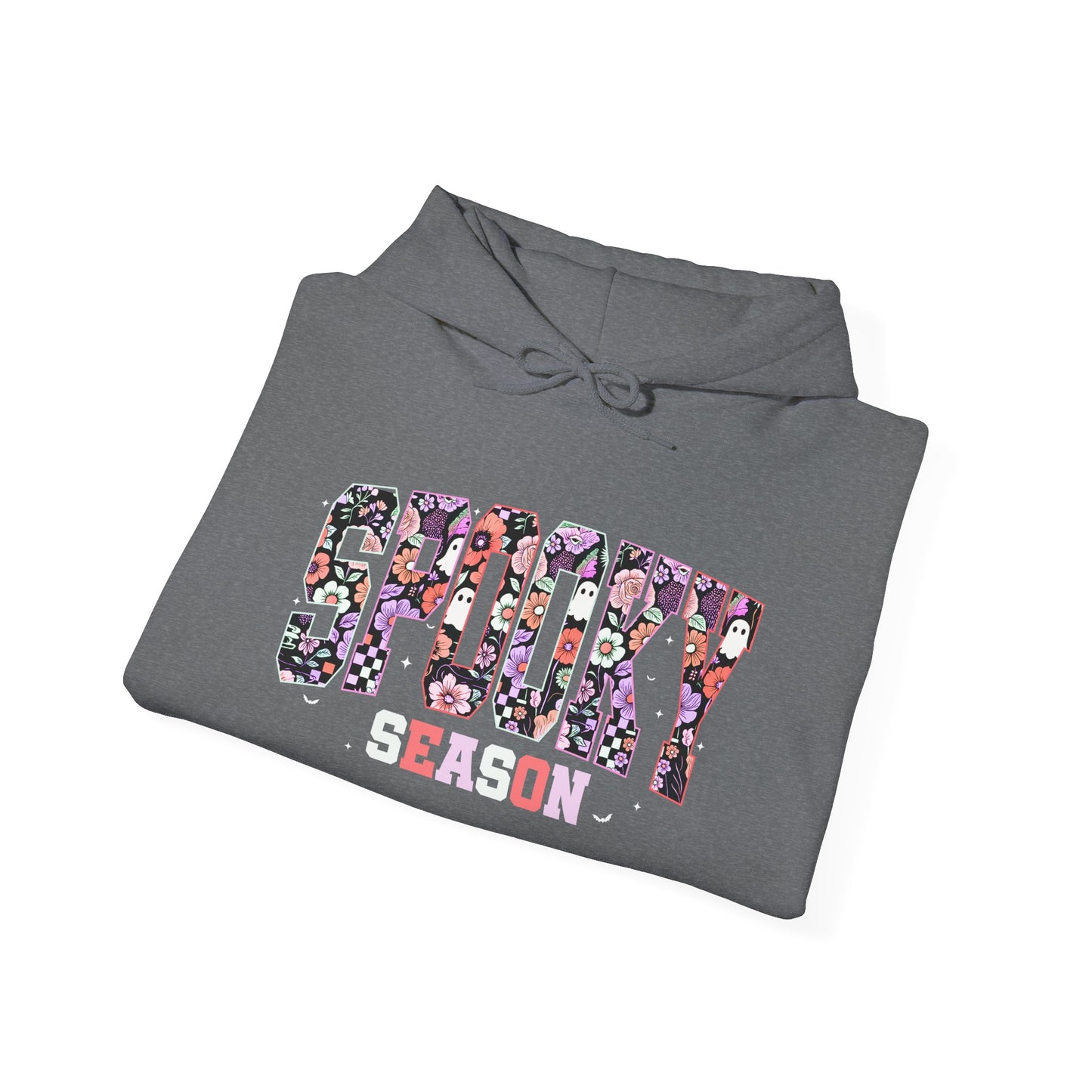 Spooky Season Halloween Hoodie – Oversized Fall Sweatshirt, Cute Ghost Print, Cozy Pullover