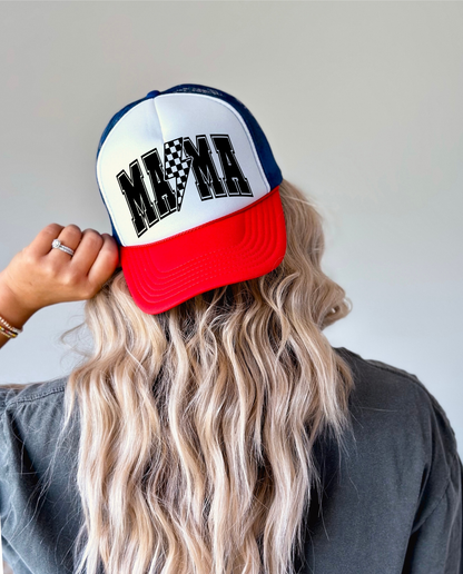 MAMA Retro Trucker Hat | Western Cowgirl Style | Cute Mom Life Baseball Cap | Perfect for Rodeo Days & Everyday Wear