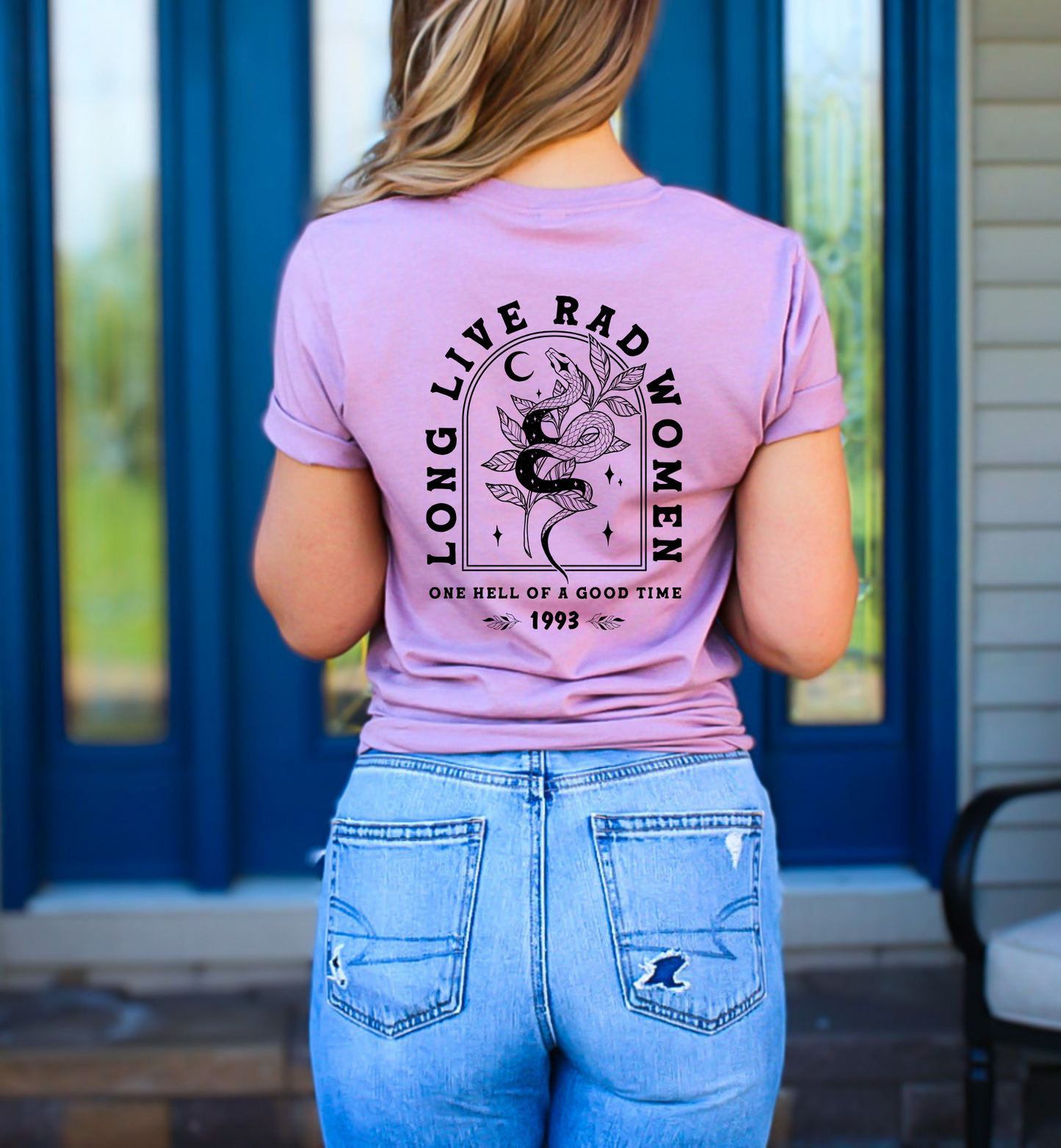 Long Live Rad Women Graphic Tee | Bella+Canvas Snake Moon T-Shirt