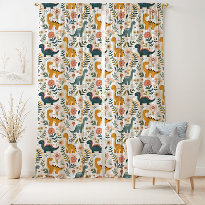Dino Dreams 🦕 Kids Window Curtain