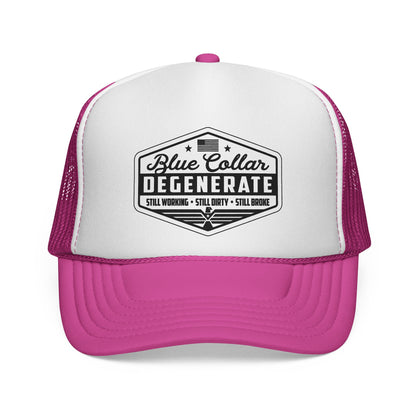 Blue Collar Degenerate Trucker Hat, Otto Trucker Cap, Funny Hats For Men, Adult Humor Gifts, Blue Collar Trucker Hats, Blue Collar Quote
