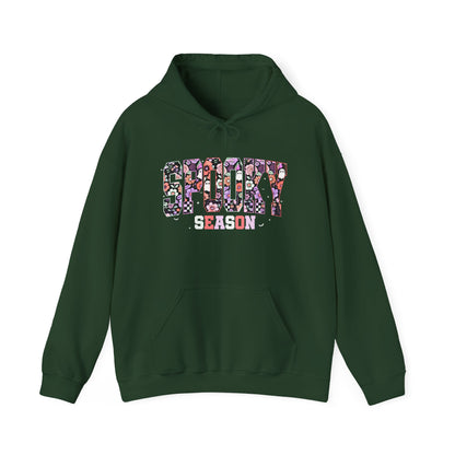 Spooky Season Halloween Hoodie – Oversized Fall Sweatshirt, Cute Ghost Print, Cozy Pullover
