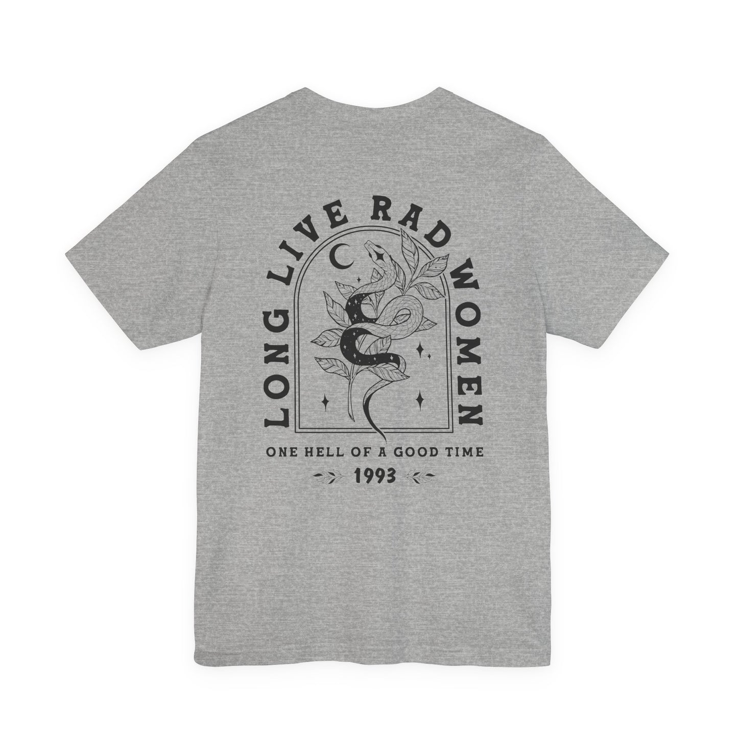 Long Live Rad Women Graphic Tee | Bella+Canvas Snake Moon T-Shirt