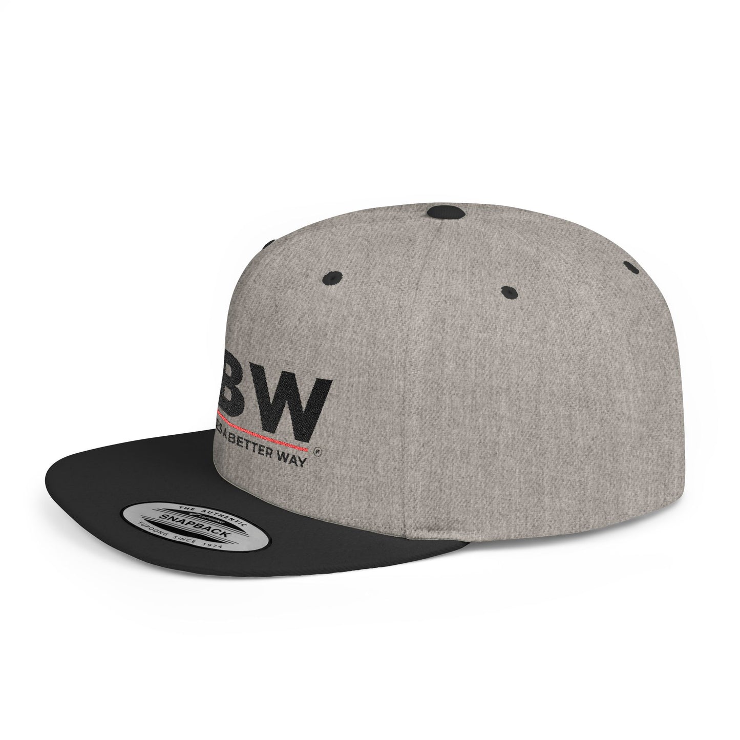 ABW Logo Flat Bill Snapback Hat — 'Appliances A Better Way' Embroidered Cap