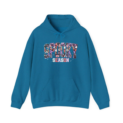 Spooky Season Halloween Hoodie – Oversized Fall Sweatshirt, Cute Ghost Print, Cozy Pullover