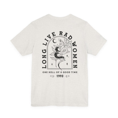 Long Live Rad Women Graphic Tee | Bella+Canvas Snake Moon T-Shirt