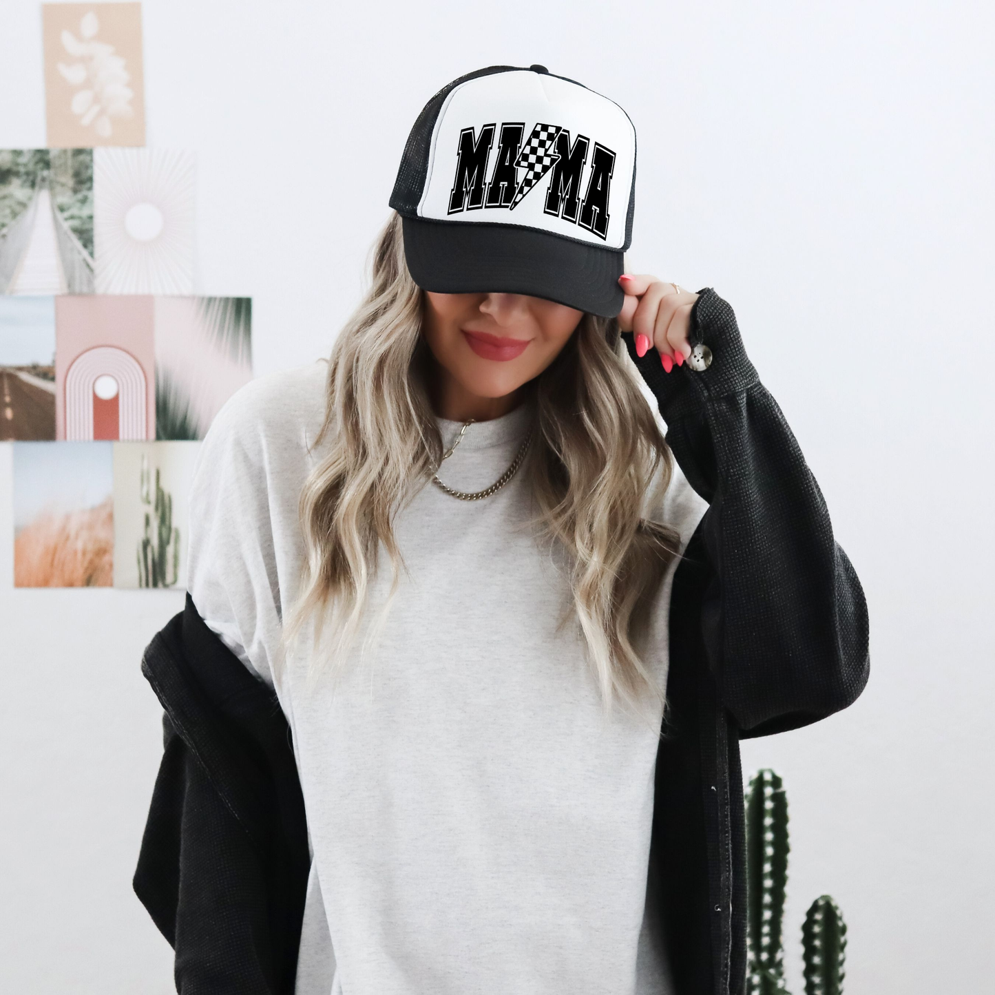 MAMA Retro Trucker Hat | Western Cowgirl Style | Cute Mom Life Baseball Cap | Perfect for Rodeo Days & Everyday Wear