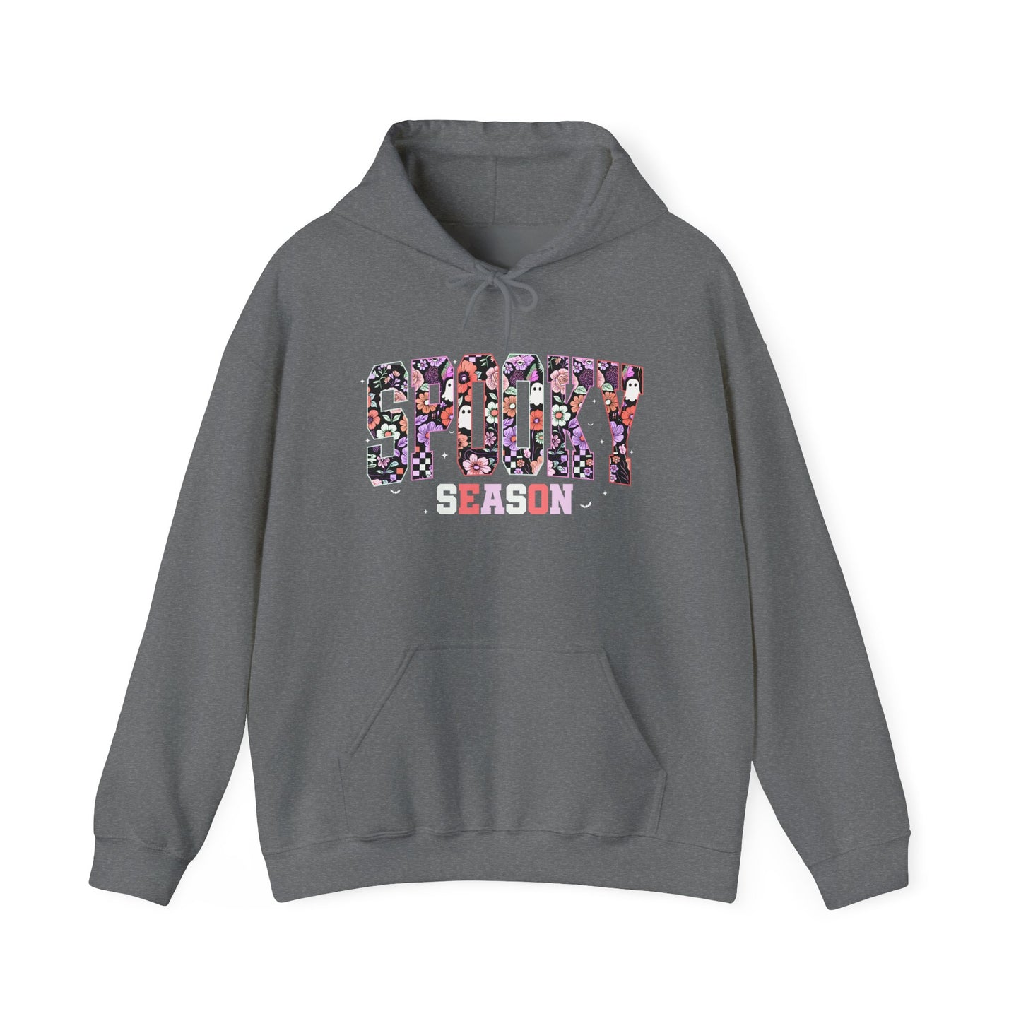 Spooky Season Halloween Hoodie – Oversized Fall Sweatshirt, Cute Ghost Print, Cozy Pullover