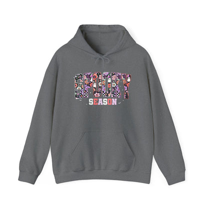 Spooky Season Halloween Hoodie – Oversized Fall Sweatshirt, Cute Ghost Print, Cozy Pullover