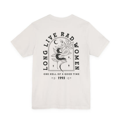 Long Live Rad Women Graphic Tee | Bella+Canvas Snake Moon T-Shirt